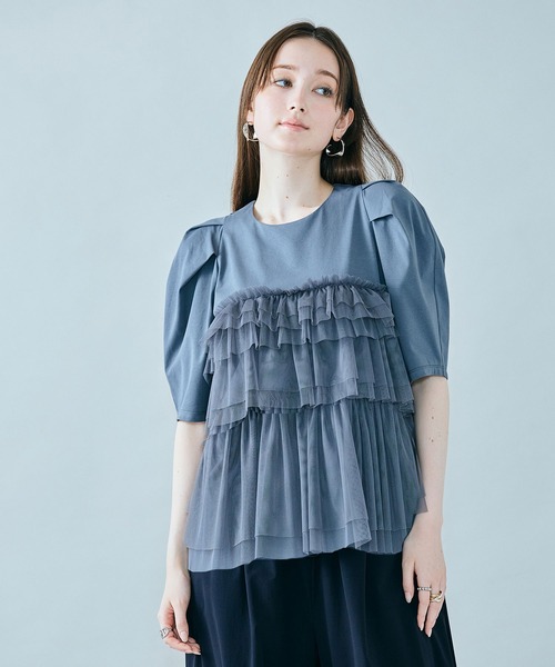Audie a Muses(オーディアミューズ)の「ティアードチュールカットソー(Tシャツ/カットソー・レディース・オフホワイト/グレー・38/42)」の12枚目の写真