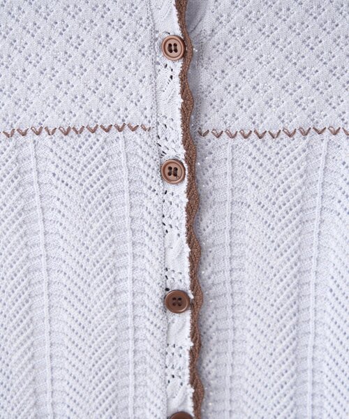 natural couture（ナチュラルクチュール）の「クロシェ編みカーデ（カーディガン/ボレロ・レディース・オフホワイト/サックスブルー/ブラック・FREE）」の17枚目の写真