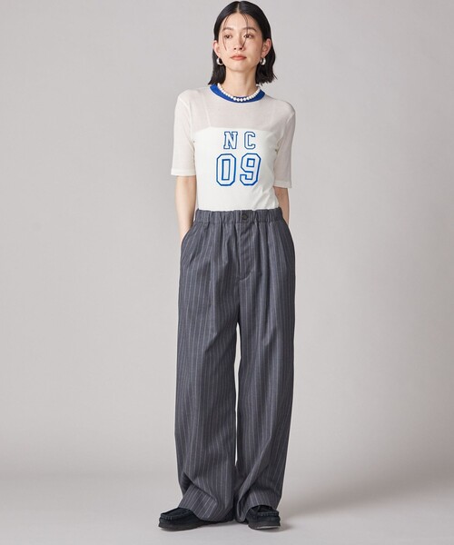 SHIPS(シップス)の「SHIPS NINE CASE:〈手洗い可能〉ストライプ イージー パンツ(その他パンツ・レディース・グレー・36/38)」の9枚目の写真
