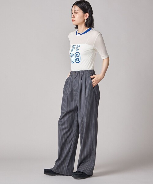 SHIPS(シップス)の「SHIPS NINE CASE:〈手洗い可能〉ストライプ イージー パンツ(その他パンツ・レディース・グレー・36/38)」の10枚目の写真
