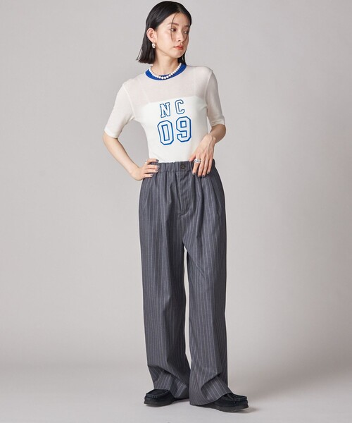SHIPS(シップス)の「SHIPS NINE CASE:〈手洗い可能〉ストライプ イージー パンツ(その他パンツ・レディース・グレー・36/38)」の13枚目の写真