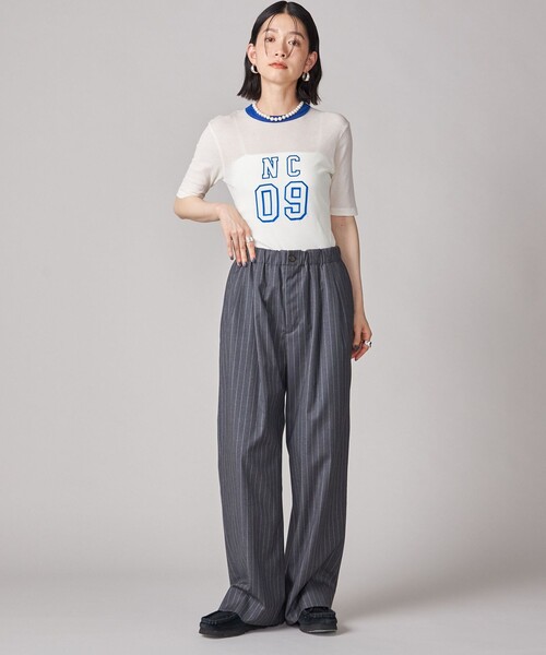 SHIPS(シップス)の「SHIPS NINE CASE:〈手洗い可能〉ストライプ イージー パンツ(その他パンツ・レディース・グレー・36/38)」の14枚目の写真