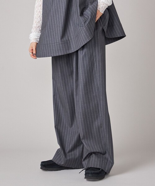 SHIPS NINE CASE:〈手洗い可能〉ストライプ イージー パンツ（その他