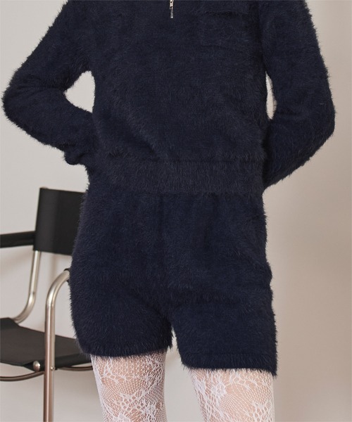 miette(ミエット)の「シャギーニットショートパンツ(その他パンツ・レディース・ネイビー/ブラック/ブラウン・S/M)」の1枚目の写真