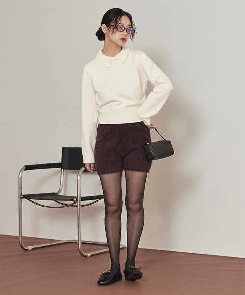miette(ミエット)の「シャギーニットショートパンツ(その他パンツ・レディース・ネイビー/ブラック/ブラウン・S/M)」の6枚目の写真