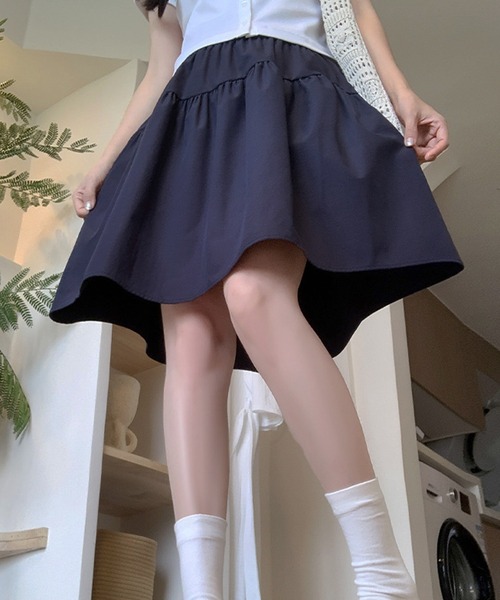 セール】Nia(ニア)/ミディアム丈 ガーリーフレアスカート（スカート