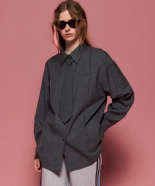 Chain Tie Shirt/チェーンネクタイシャツ（シャツ/ブラウス）｜MAISON