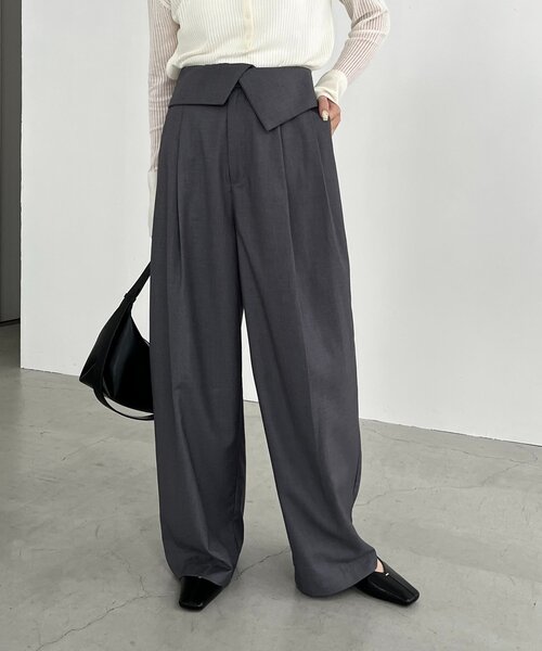 CAPRICIEUX LE'MAGE(カプリシューレマージュ)の「ウエスト折返しワイドパンツ(その他パンツ・レディース・ベージュ/グレー/ブラウン・38/36)」の11枚目の写真