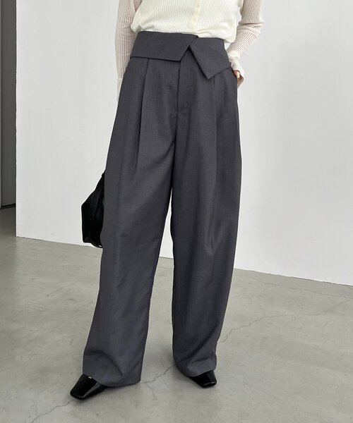 CAPRICIEUX LE'MAGE(カプリシューレマージュ)の「ウエスト折返しワイドパンツ(その他パンツ・レディース・ベージュ/グレー/ブラウン・38/36)」の12枚目の写真