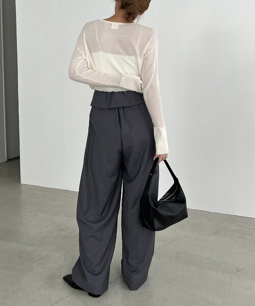 CAPRICIEUX LE'MAGE(カプリシューレマージュ)の「ウエスト折返しワイドパンツ(その他パンツ・レディース・ベージュ/グレー/ブラウン・38/36)」の13枚目の写真