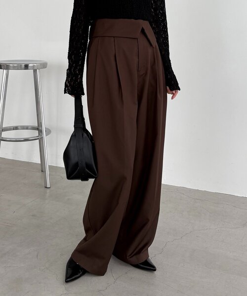 CAPRICIEUX LE'MAGE(カプリシューレマージュ)の「ウエスト折返しワイドパンツ(その他パンツ・レディース・ベージュ/グレー/ブラウン・38/36)」の17枚目の写真