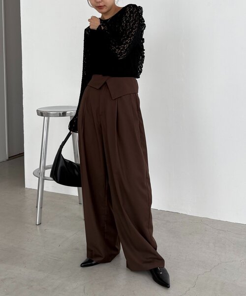 CAPRICIEUX LE'MAGE(カプリシューレマージュ)の「ウエスト折返しワイドパンツ(その他パンツ・レディース・ベージュ/グレー/ブラウン・38/36)」の19枚目の写真