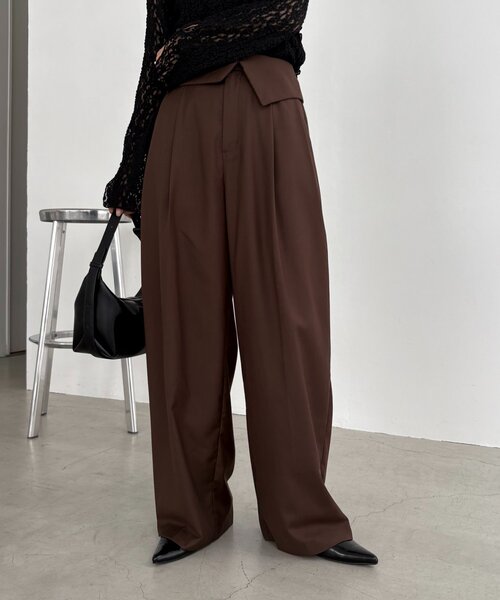 CAPRICIEUX LE'MAGE(カプリシューレマージュ)の「ウエスト折返しワイドパンツ(その他パンツ・レディース・ベージュ/グレー/ブラウン・38/36)」の20枚目の写真