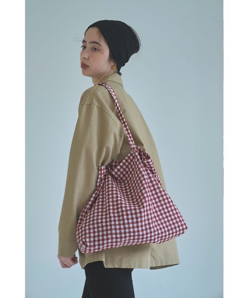 marjour(マージュール)の「GINGHAM CHECK MY BAG(トートバッグ・レディース・レッド/ブラック・FREE)」の2枚目の写真