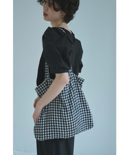 marjour(マージュール)の「GINGHAM CHECK MY BAG(トートバッグ・レディース・レッド/ブラック・FREE)」の1枚目の写真