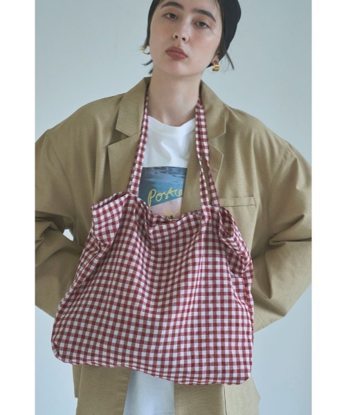 marjour(マージュール)の「GINGHAM CHECK MY BAG(トートバッグ・レディース・レッド/ブラック・FREE)」の3枚目の写真