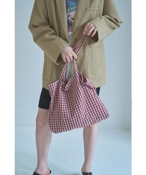 marjour(マージュール)の「GINGHAM CHECK MY BAG(トートバッグ・レディース・レッド/ブラック・FREE)」の9枚目の写真
