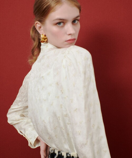 LOULOU WILLOUGHBY】KEYジャガードボウタイブラウス（シャツ