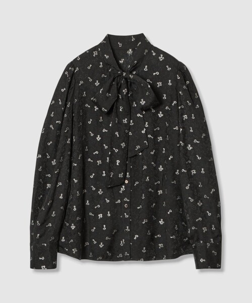 LOULOU WILLOUGHBY】KEYジャガードボウタイブラウス（シャツ