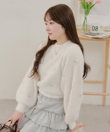 リボン刺しゅうフェザープルオーバー