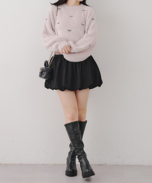 Another Branch olive des olive(アナザーブランチオリーブデオリーブ)の「リボン刺しゅうフェザープルオーバー(ニット/セーター・レディース・ブラック/アイボリー/ベージュ/ラベンダー/レッド/ホワイト系その他/ベージュ系その他・FREE)」の17枚目の写真