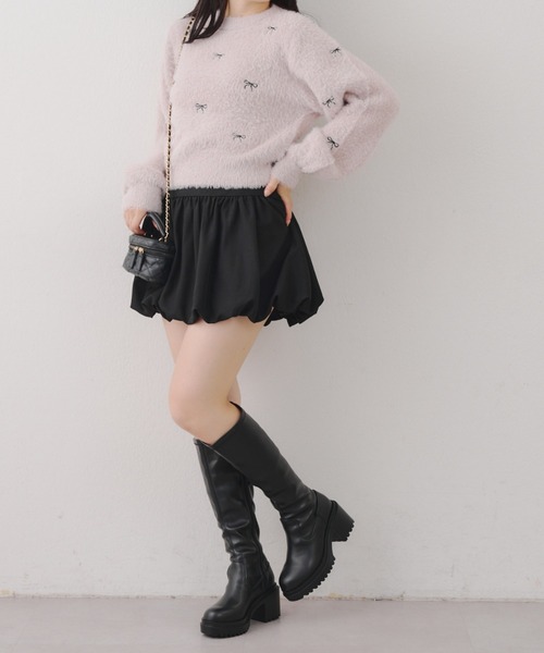 Another Branch olive des olive(アナザーブランチオリーブデオリーブ)の「リボン刺しゅうフェザープルオーバー(ニット/セーター・レディース・ブラック/アイボリー/ベージュ/ラベンダー/レッド/ホワイト系その他/ベージュ系その他・FREE)」の14枚目の写真