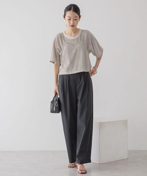 AMERICAN HOLIC（アメリカンホリック）の「【2点セット】キャミレイヤードTシャツ（Tシャツ/カットソー・レディース・ブラック/ブラウン・M/L）」の11枚目の写真