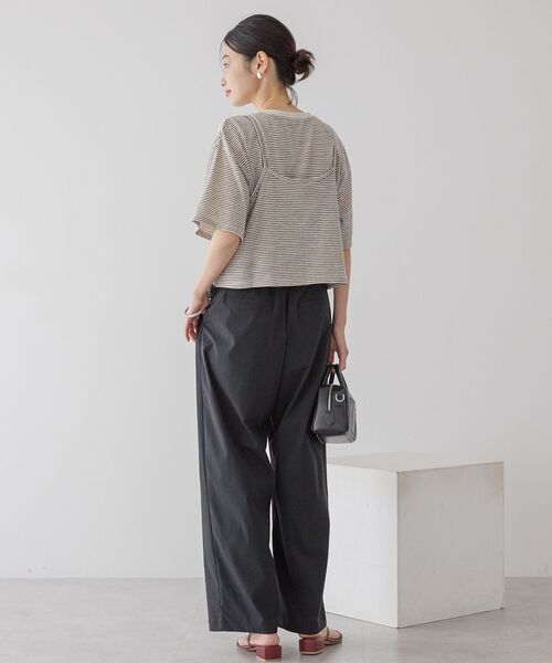 AMERICAN HOLIC（アメリカンホリック）の「【2点セット】キャミレイヤードTシャツ（Tシャツ/カットソー・レディース・ブラック/ブラウン・M/L）」の9枚目の写真