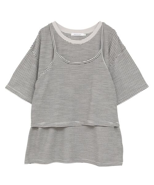 AMERICAN HOLIC（アメリカンホリック）の「【2点セット】キャミレイヤードTシャツ（Tシャツ/カットソー・レディース・ブラック/ブラウン・M/L）」の17枚目の写真