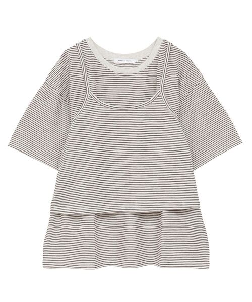 AMERICAN HOLIC（アメリカンホリック）の「【2点セット】キャミレイヤードTシャツ（Tシャツ/カットソー・レディース・ブラック/ブラウン・M/L）」の16枚目の写真