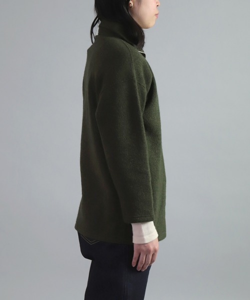 OMNIGOD（オムニゴッド）の「[OMNIGOD womens / オムニゴッド] 接結ウール ハーフジップトレーナー（ニット/セーター・レディース・オリーブ/アイボリー・0）」の13枚目の写真