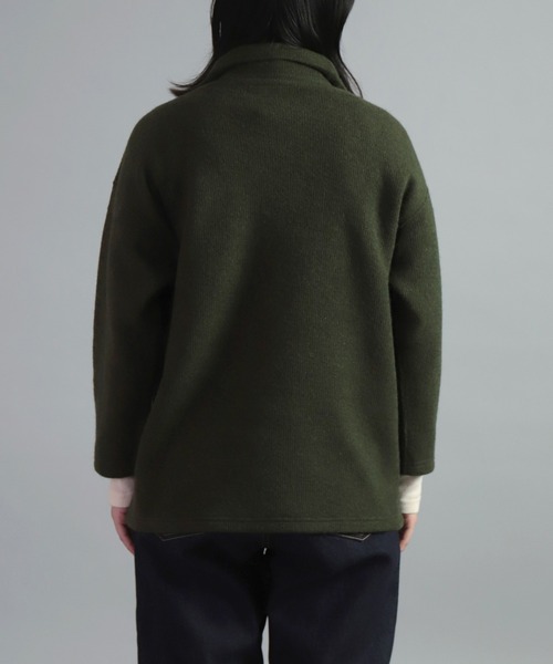 OMNIGOD（オムニゴッド）の「[OMNIGOD womens / オムニゴッド] 接結ウール ハーフジップトレーナー（ニット/セーター・レディース・オリーブ/アイボリー・0）」の14枚目の写真