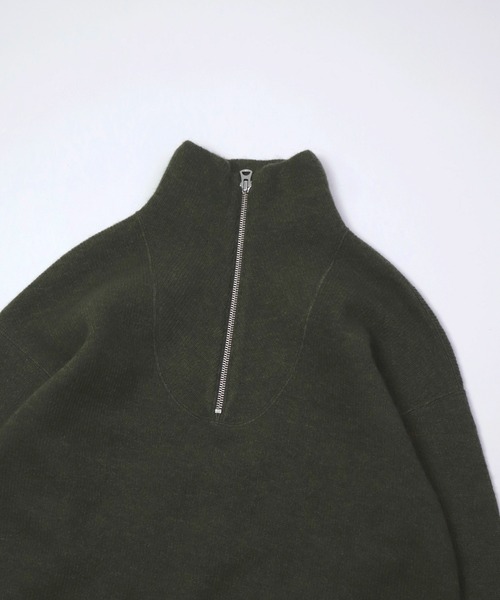 OMNIGOD（オムニゴッド）の「[OMNIGOD womens / オムニゴッド] 接結ウール ハーフジップトレーナー（ニット/セーター・レディース・オリーブ/アイボリー・0）」の17枚目の写真
