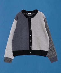 _UPW数字刺繍クルーカーディガン