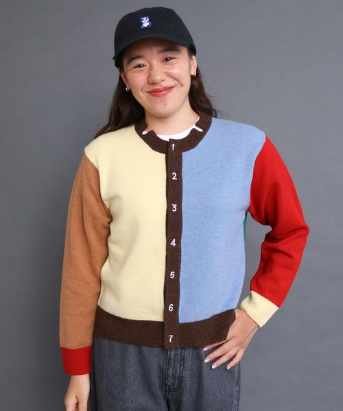 I am I in fact...(アイアムアイインファクト)の「_UPW数字刺繍クルーカーディガン(カーディガン/ボレロ・レディース・ブラウン/パープル/ブルー/レッド/チャコールグレー/その他/ブラック系その他・FREE)」の8枚目の写真