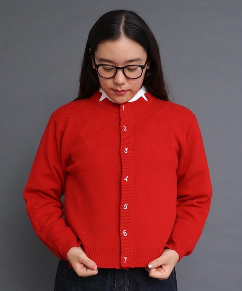 I am I in fact...(アイアムアイインファクト)の「_UPW数字刺繍クルーカーディガン(カーディガン/ボレロ・レディース・ブラウン/パープル/ブルー/レッド/チャコールグレー/その他/ブラック系その他・FREE)」の12枚目の写真