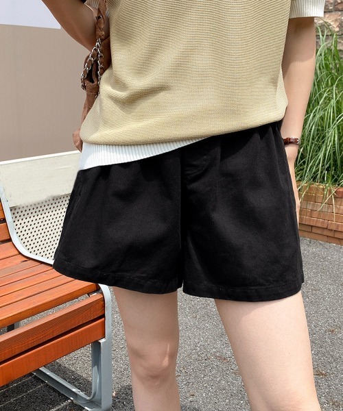 Miniministore（ミニミニストア）の「ショートパンツ レディース美脚ショーパンショートパンツ ショーパン 短パン ハーフパンツ クロップド（その他パンツ・レディース・ブラック/ホワイト・FREE）」の2枚目の写真