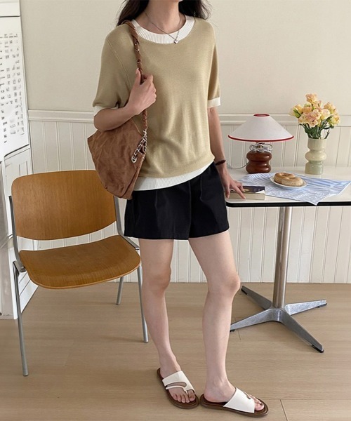 Miniministore（ミニミニストア）の「ショートパンツ レディース美脚ショーパンショートパンツ ショーパン 短パン ハーフパンツ クロップド（その他パンツ・レディース・ブラック/ホワイト・FREE）」の7枚目の写真