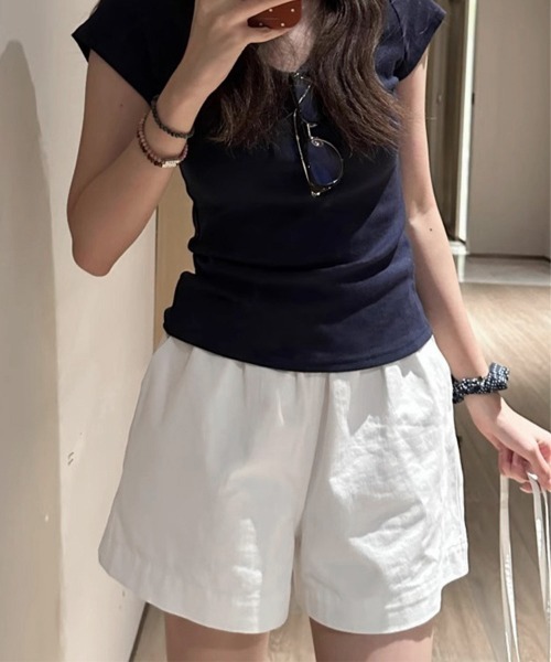Miniministore（ミニミニストア）の「ショートパンツ レディース美脚ショーパンショートパンツ ショーパン 短パン ハーフパンツ クロップド（その他パンツ・レディース・ブラック/ホワイト・FREE）」の16枚目の写真