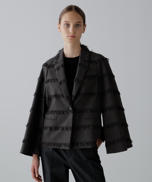 ADORE(アドーア)の「◆フリンジチェックジャケット(テーラードジャケット・レディース・グレー系その他・38)」の14枚目の写真