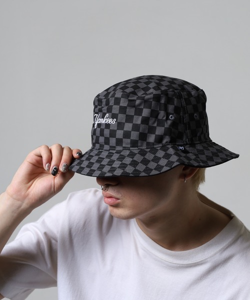 '47（フォーティーセブン）の「47brand CHECK UP SCPRIPT NY LAチェック バケットハット（ハット・レディース・チャコール/レッド・FREE）」の17枚目の写真