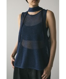 ニット」に該当するタンクトップ（ブルー・ネイビー/青色系