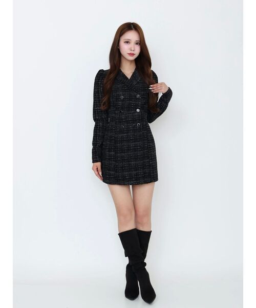 EATME（イートミー）の「テーラードカラーミニワンピース（ワンピース・レディース・オフホワイト/ブラック/ブルー・FREE）」の6枚目の写真