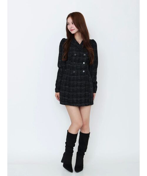 EATME（イートミー）の「テーラードカラーミニワンピース（ワンピース・レディース・オフホワイト/ブラック/ブルー・FREE）」の7枚目の写真