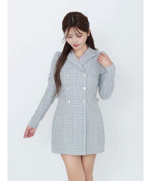 EATME（イートミー）の「テーラードカラーミニワンピース（ワンピース・レディース・オフホワイト/ブラック/ブルー・FREE）」の9枚目の写真