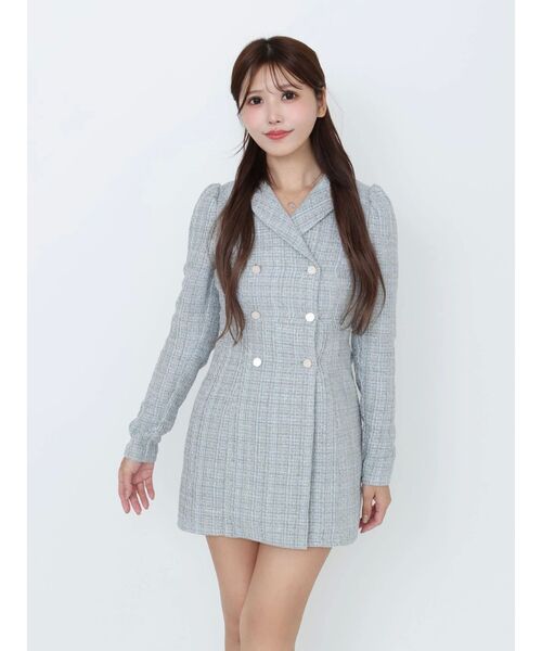 EATME（イートミー）の「テーラードカラーミニワンピース（ワンピース・レディース・オフホワイト/ブラック/ブルー・FREE）」の10枚目の写真