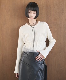 チュール」に該当するトップス（ホワイト/白色系・ショート丈