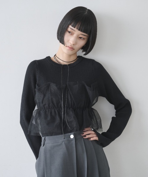 チュールコンビリブトップス（ニット/セーター）｜AIC.（エーアイシー