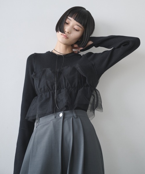チュールコンビリブトップス（ニット/セーター）｜AIC.（エーアイシー