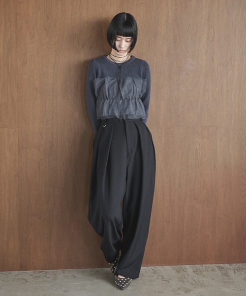 AIC.（エーアイシー）の「チュールコンビリブトップス（ニット/セーター・レディース・オフホワイト/ブラック/チャコールグレー・FREE）」の22枚目の写真